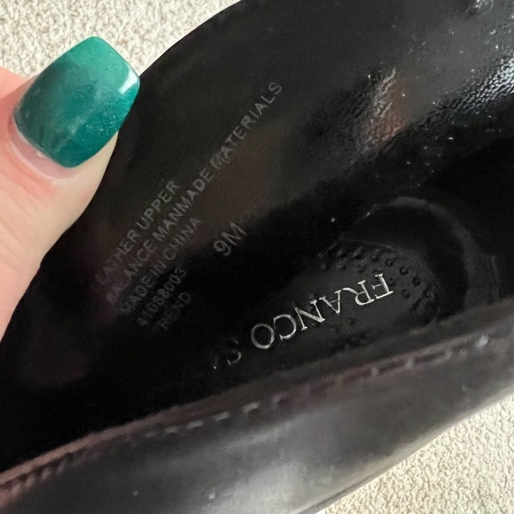 Franco Sarto peep toe studded black leather pumps - Picture 5 of 5